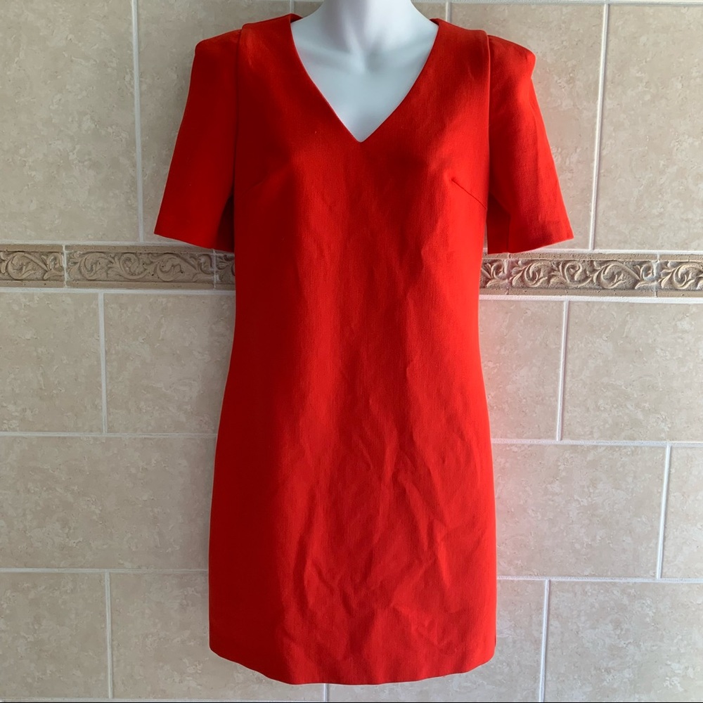Trina Turk Lacquer Red v-neck dress